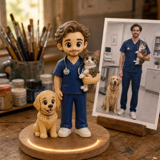 Personalized 3D Printed Memory Figurine – Custom People & Pet Statue