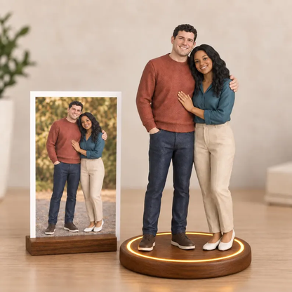 Realistic resin figurines customized from photos, personalized as family or couple portraits, or pet statues—ideal as wedding anniversary gifts, family memorials, or custom pet keepsakes.
